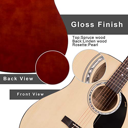 Image of JUAREZ Arpeggio 41 Inch Acoustic Guitar Kit, JRA41SP-NAT Spruce Top, Rosewood Fretboard & Bridge, Truss Rod, Chrome Die Cast Machine Tuners, Natural