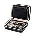 Produktbild Schau Shaker, Uhrenvitrine Schwarz Tragbar 4 Gitter Reiseuhr Box PU Leder Reißverschluss Aufbewahrungskoffer Schmuck Aufbewahrungsbox für Uhrenpflege Mode