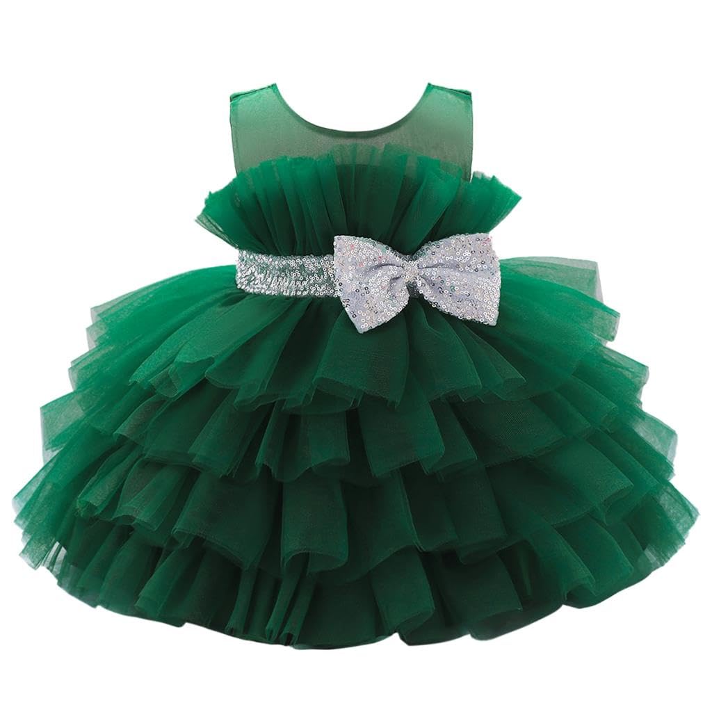 Lito Angels Vestido de Fiesta de Tul para Bebés y Niñas | Volantes plisados, Falda de tul en capas, Fajín con lazo, Boda, Cumpleaños, Comunión