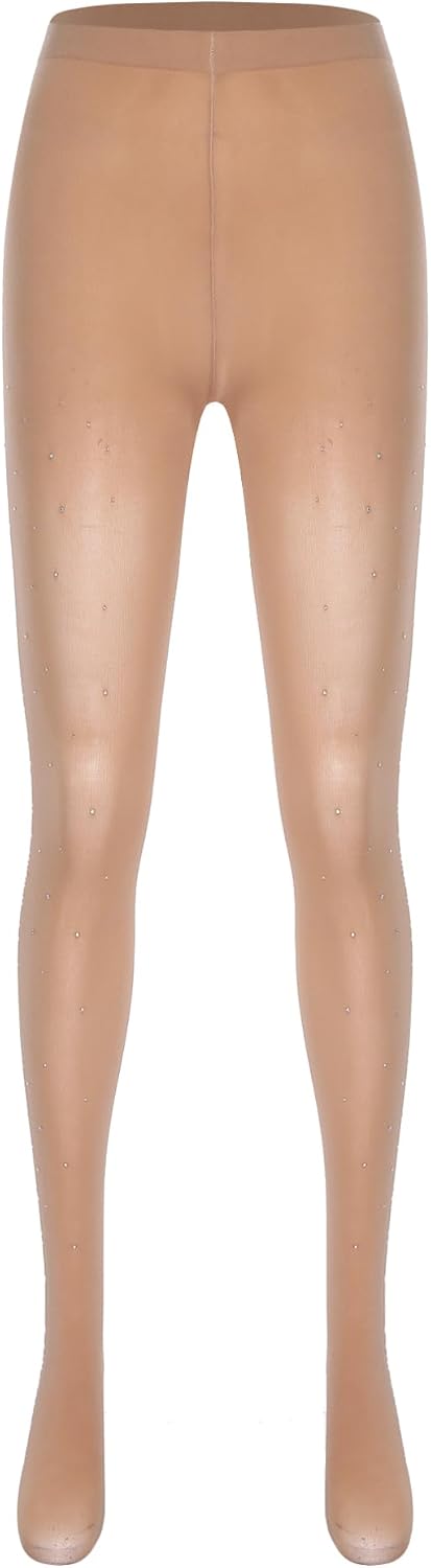 Hularka Women's 2pcs Long Sleeve Figure Skating Rhinestone Dress and Boot Cover Tights Lyrical Dance Costume