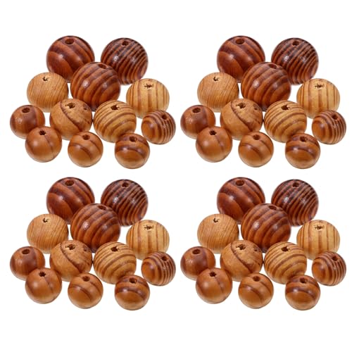 ABOOFAN 60 Piezas cuentas de madera para joyas cuentas de madera sin terminar para macramé para collar