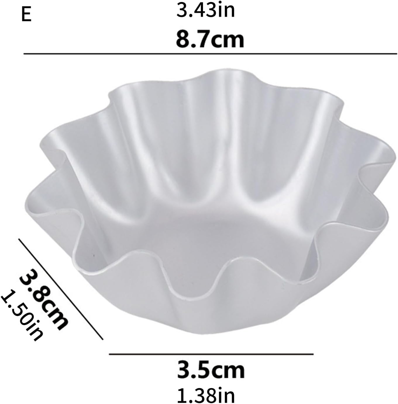 10Pcs Aluminum Round Eggs Tarts with Waves Edges Flower Cake Pan Ensaymada Molder for Even Heat Distribution Flower Cake Pan