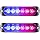 2Pcs 6LED Red + Blue Strobe Light