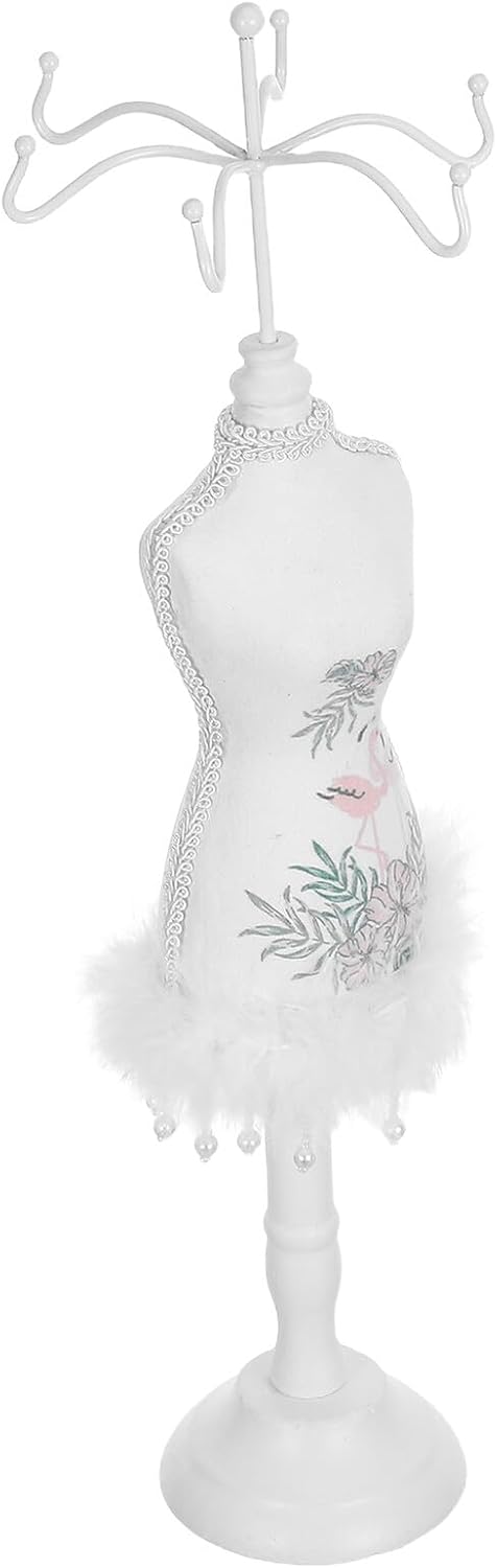 Jewelry Display Rack Tower with Mannequin Bust Necklace and Bracelet Organizer Stand Large Size Jewelry Storage for Earrings and Accessories and Home Use