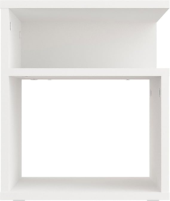 Komto White Bedside Tables Set of 2 - Night Stand with 2 Open Compartments, Bed Side Cabinet for Bedroom, Living Room, Kids Room | KABA 35 x 35 x 41,5 cm