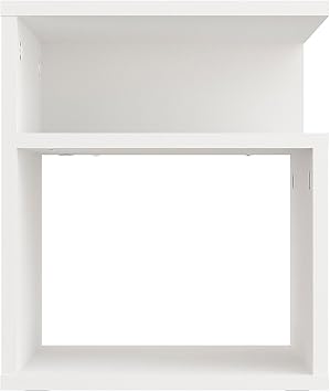 Komto White Bedside Tables Set of 2 - Night Stand with 2 Open Compartments, Bed Side Cabinet for Bedroom, Living Room, Kids Room | KABA 35 x 35 x 41,5 cm