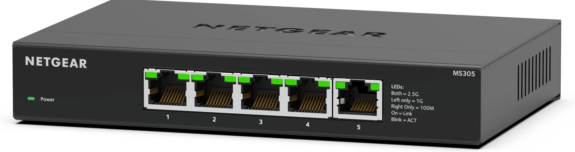 5 Port 2.5GB Switch (MS305) | Multi-Gigabit Ethernet Switch | 5 x 1G/2.5G Ports | Desktop or Wall Mount, and Limited 3 Year Protection