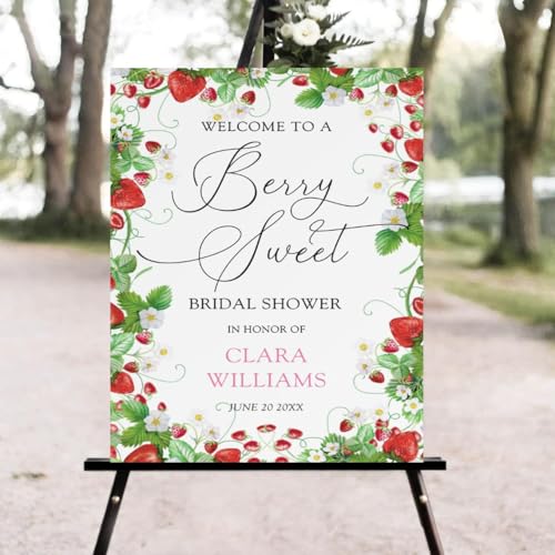 Strawberry Bridal Shower Signs, Strawberry Bridal Shower Welcome Sign, Welcome to Bridal Shower Sign, Personalized Bridal Shower Signs #Bb1