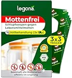 Legona Schlupfwespen gegen Lebensmittelmotten – 3 Lieferungen je 3 Träger – Mottenschutz für Küche und Vorrat – Alternative zur Mottenfalle