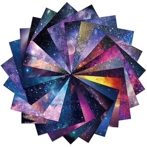Lonfliness 12x12 Galaxy Scrapbook Paper Outer Space Themed Pattern Paper