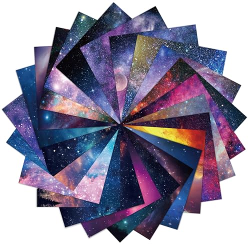 48pcs Galaxy Scrapbook Paper 12’’ x 12’’ Galaxy Outer Space