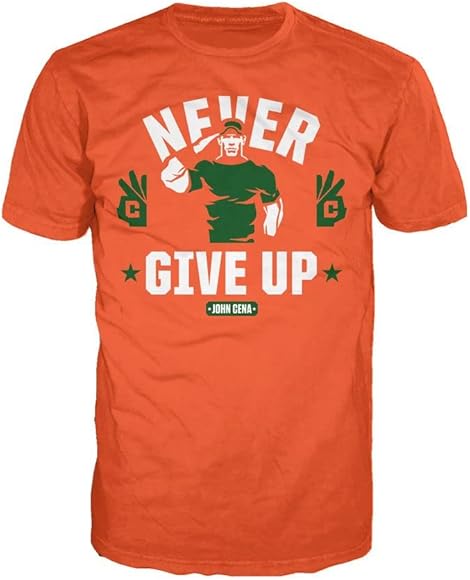 John Cena Logo Never Give Up Red WWE John Cena Signed Autographed