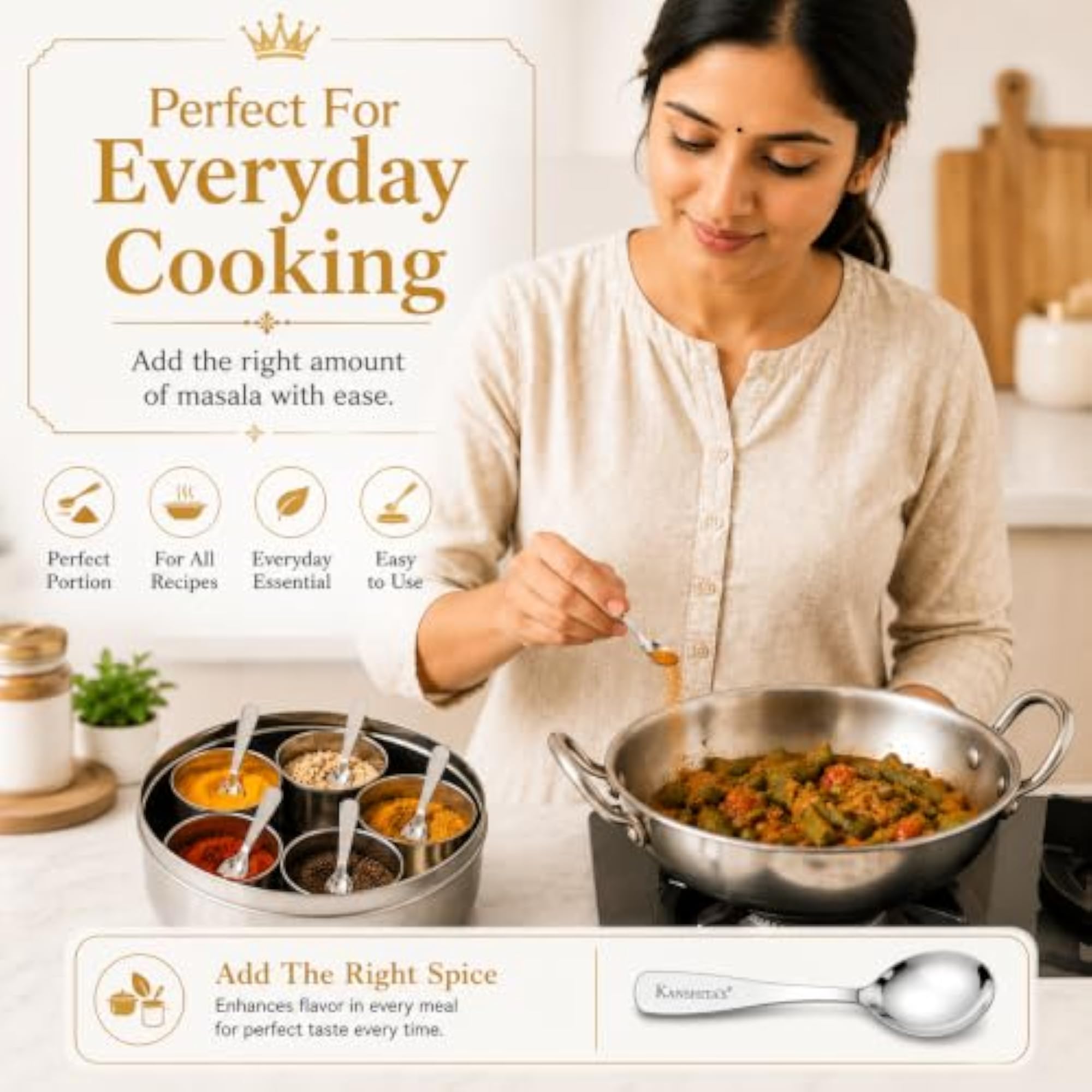 Stainless Steel Small Masala Spoon Set of 6