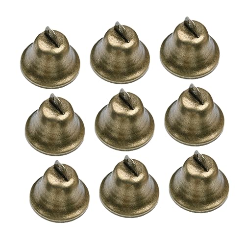 HEALEEP Campana De Mano Antigua De 38 Mm, Campana De Bronce, Accesorio para Manualidades DIY, 20 Piezas, Decoración Navideña, Timbre para Fiestas y Servicio, Diseño Ligero y Resistente