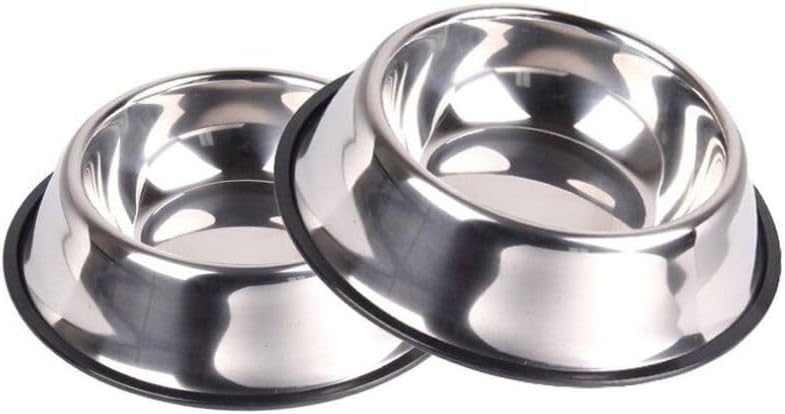 Kit 2 Comedouro Bebedouro de Inox Antiderrapante para Pets Gatos Coelhos tam P Comedouro para cães