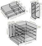 7 code Organisateur de bureau avec support de fichier, 5-Tier Organisateur de bac à papier lettre avec tiroir & Porte-stylos, Organisateurs d'accessoires de bureau et de rangement, 2 Support de magazines pour fournitures de bureau (noir)