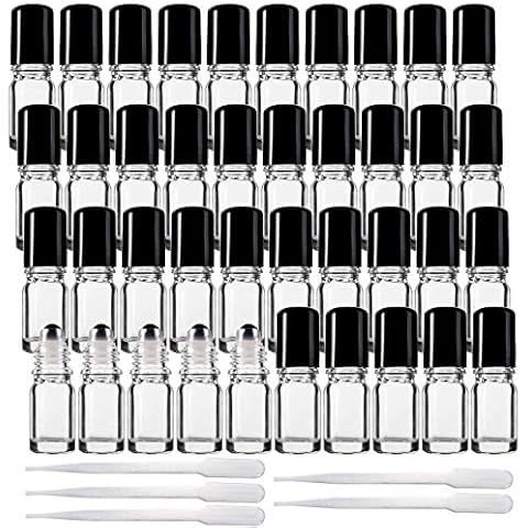 Jucoan 40 Pack Refillable Essential Oil Bottles Cover