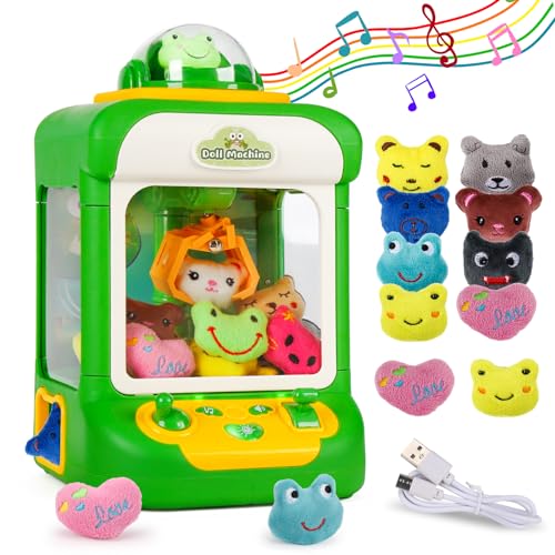 Claw Machine for Kids, Mini Candy Vending Doll Machines with Music Light & Plush Grabber Prize Toys for Girl Boy 4-6 6-8 Electronic Indoor Arcade Claw Game Party Birthday Gift for 4 5 6 7 8 9 Year Old