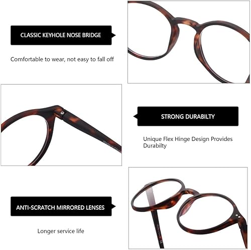 Miniatura 6 de BLUEMOKY Gafas de lectura para mujeres y hombres, lentes de bloqueo de luz azul, paquete de 2, lectores de computadora, bisagra de resorte