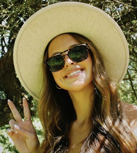 FEISEDY Retro Pilot Sunglasses for Women Men, Trendy Square Womens Mens Shades Sun Glasses B41692