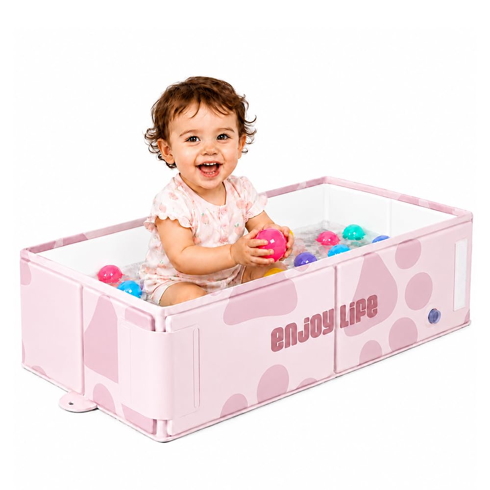 SINBINTA Foldable Baby Bath Tub,Travel Toddler Bath with Drain Plug