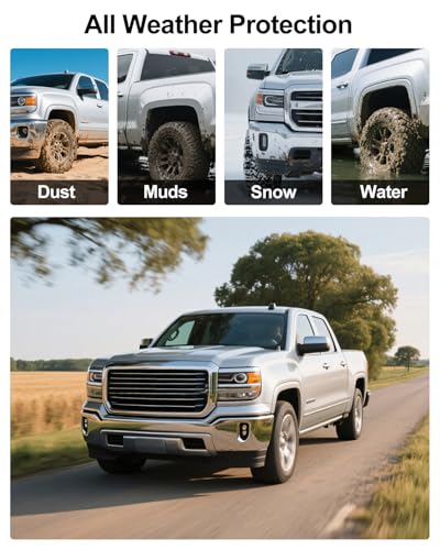 Image of 6PCS Mud Flap Delete for 2019-2025 Chevy Silverado 1500 Accessories Front Rear Truck Mud Flaps Delete No Drilling Mudflaps All Weather Protector Mudguards (Does Not Fit AT4X AEV Models)