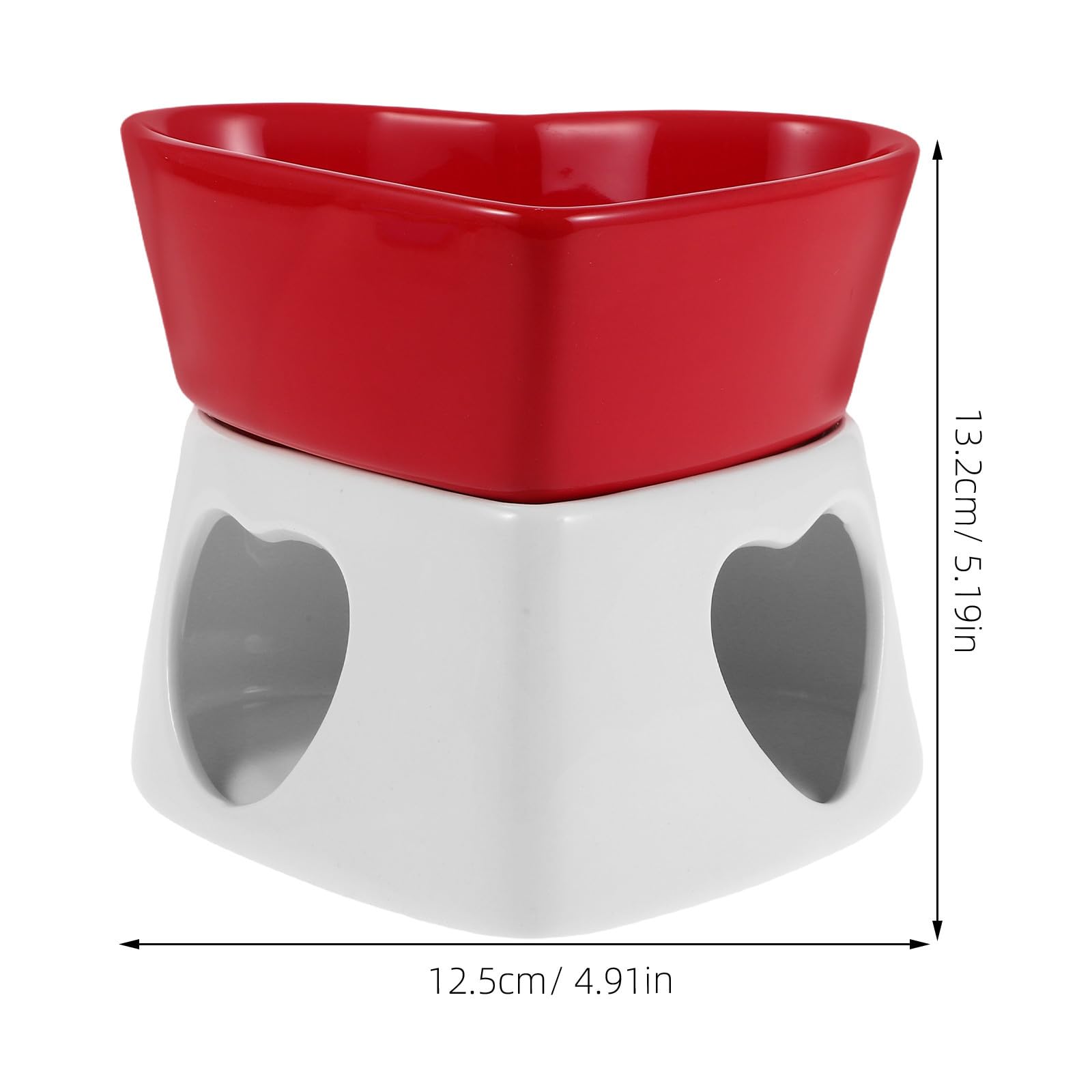 VALICLUD Set Fonduta in Ceramica a Cuore per Cioccolato e Formaggio