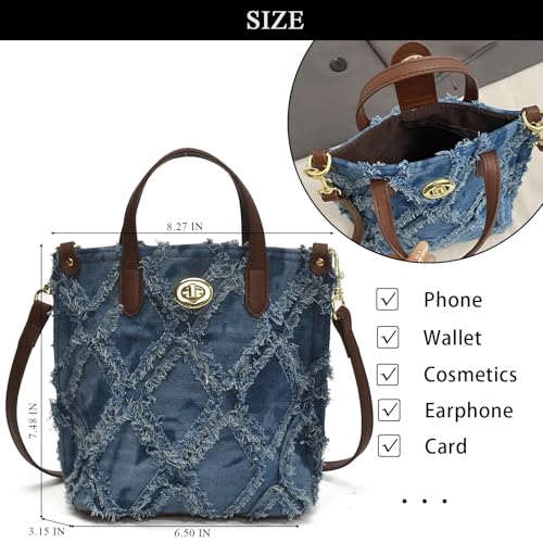 Denim Purse Small Jean Purses for Women Denim Crossbody Bag Quilted Shoulder Handbag4