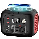 Portable Power Station 228Wh Power Bank with AC Outlet 300W Solar Generator with LED Light Portable Generator 9 Outputs Battery Backup Power Supply for Outdoor Camping Travel Emergency