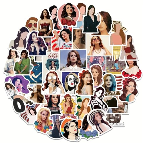 50 Pcs Lana Del Rey Vinyl Stickers Set Die Cut Waterproof Decals for Laptop Phone Case Luggage Water Bottle Wall Scrapbook Teen Fan Gift