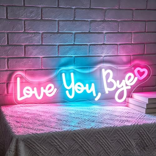 Image of Love You Bye Neon Sign for Wall Decor Light Up Sign Led Signs for Room Party Home Wall Decor USB Powered