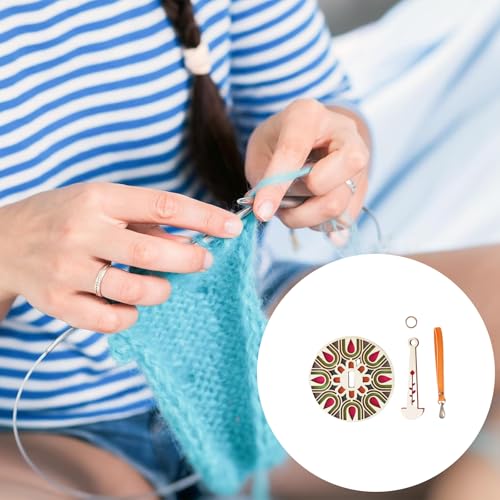 Image of Fettrey Portable Wrist Yarn Holder with Leather Strap,Yarn Storage Spinner | Knitting and Crocheting Craft Tool for Crochet Trave