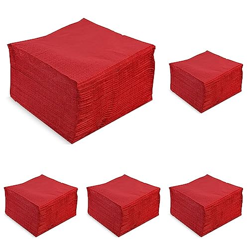 Servilletas de papel absorbentes que no se rompen de 2 capas rojas 40x40 cm