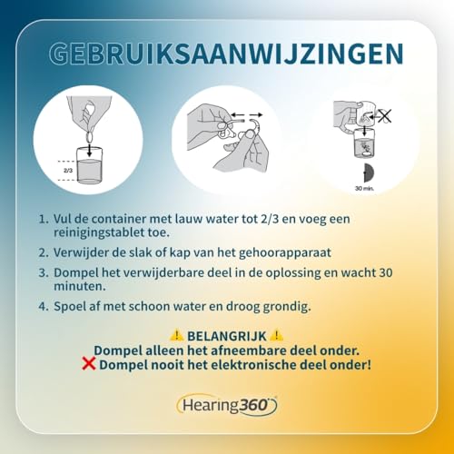 Hearing360 Reinigungsbecher für Hörgeräte – Verwendung mit Brausetabletten – schnelle Hygiene von Rohren und Kuppeln