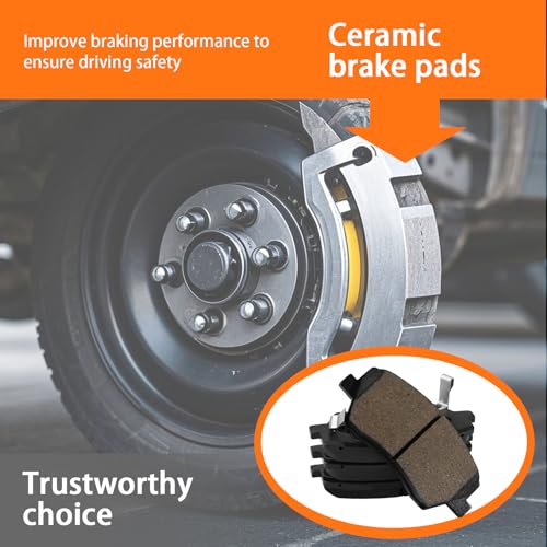 Image of D1828 Front Ceramic Brake Pads Kit Fit For Hyundai Elantra GT 2016-2017, For Veloster 2016-2017, For Kia Forte 2017-2018, For Forte5 2017-2018