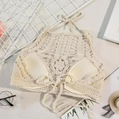 Image of NAIADES Women's Handmade Crochet Crop Top, Sleeveless Top for Women,Comfortable Fit