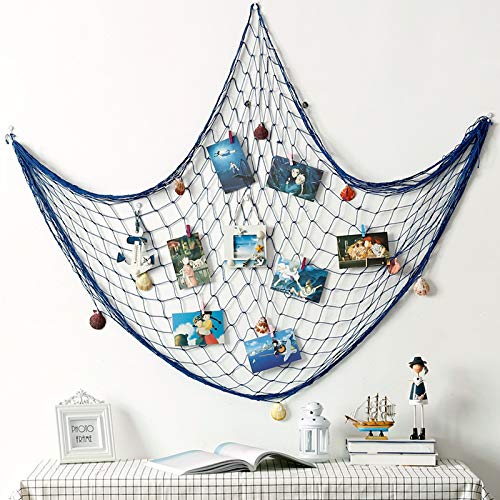 Chicieve Blue Fishing Net Decor Nautical Decorative Fish Net Beach Decorations For Home Kid's Room Party Birthday #TOP5