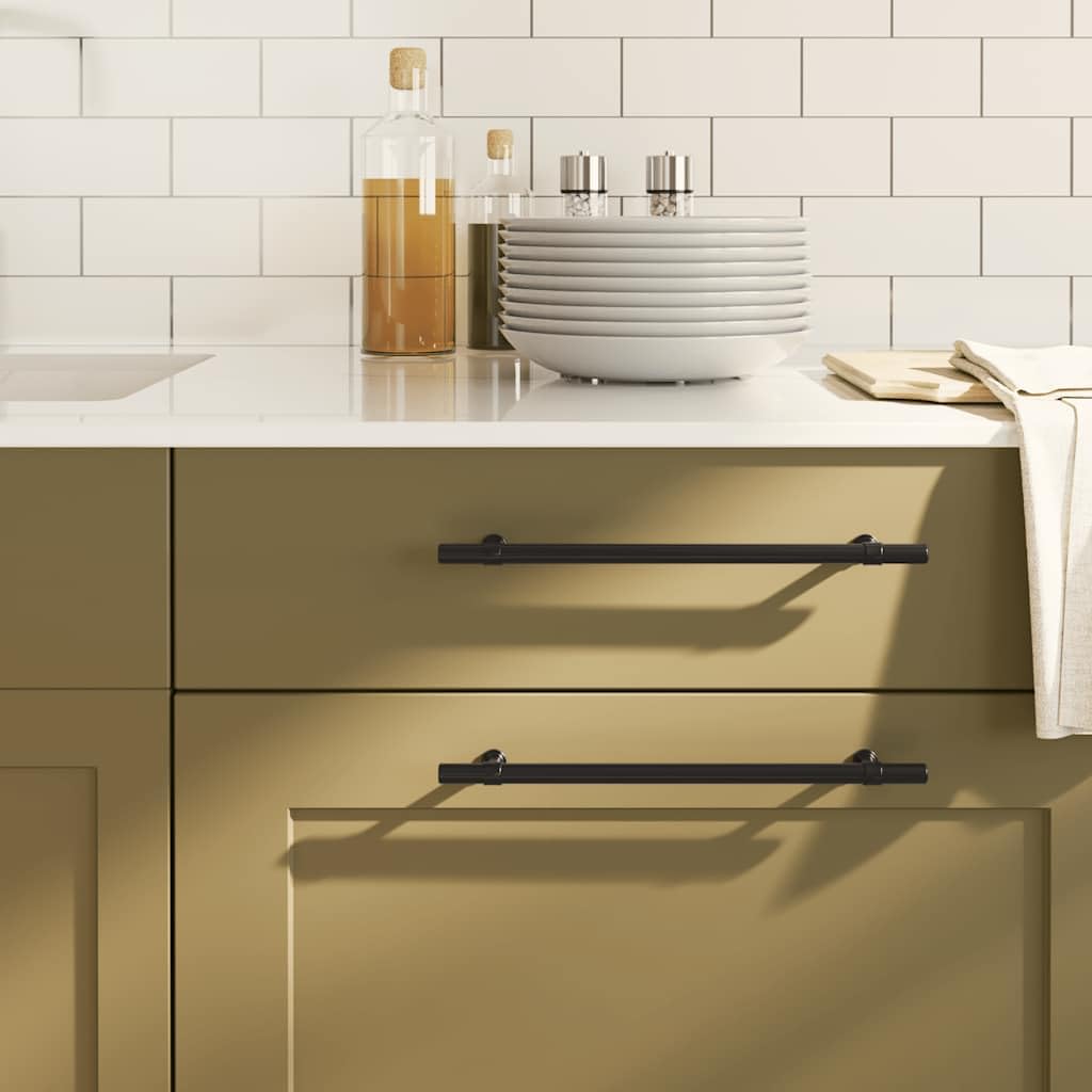 Tiradores para muebles (5 unidades, acero inoxidable, 224 mm de distancia entre orificios, para cocina, baño, salón, pasillo, perchero, persiana duradera con recubrimiento en polvo)