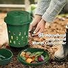 Warm Farm, 4-Pack 8L (2.11Gal) Inground Worm Composter, Outdoor Worm Compost Bin for Garden Beds & Home Use, Vermicomposting Bin for Beginners (9.5x9.5x10.8Inch), Green