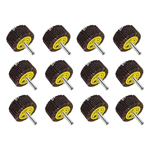 LINE10 Tools 12pc Flap Sanding Wheels for Drill and Die Grinder Wood and Metal, Assorted Kit Comes in 60, 80, 100, 240 Grit Cover