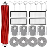 Kit di accessori per Roborock Qrevo S/QRevo Pro/QRevo MaxV/Qrevo Plus robot aspirapolvere, 1 spazzola a rullo principale, 4 filtri Hepa, 4 panni mocio, 6 spazzole laterali, 4 sacchetti per la polvere