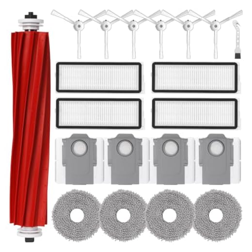Fixbetter Zubehör-Set für Roborock Qrevo S/QRevo MaxV/QRevo Pro Roboter-Staubsauger-Ersatzteile. 1 Hauptwalzenbürste, 4 Hepa-Filter, 4 Wischpads, 6 Seitenbürsten, 4 Staubbeutel, 1 Bürste (20 Stück)