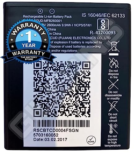 Image of Original MFB260001 Battery for Reliance Jio 4G Router JioFi 3 (JMR540, JMR541) JioFI 4 (JMR1140) - 2600mAh Battery with 1 Year Warranty******(A0128)