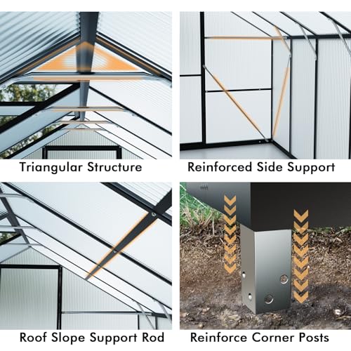 Heavy-Duty-Greenhouse-Large-Walk-in-Green-Houses-for-Outside-and-Winter-Garden-Planting-Enhanced-Aluminum-Greenhouse-Kit-Withstands-Strong-Wind-or-Heavy-Snow-to-Protect-Vegetables-or-Plants-814FT Heavy Duty Greenhouse Large Walk in Green Houses for Outside and Winter Garden Planting Enhanced Aluminum Greenhouse Kit Withstands Strong Wind or Heavy Snow to Protect Vegetables or Plants 814FT