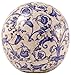 Esschert Design Dekokugel, Gartenkugel aus Keramik in blau-weiß, Größe S, Ø ca. 13 cm
