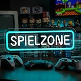 SPIELZONE - Targa con luce al neon, per parete, gaming, luce al neon, dimmerabile, USB, per zona di gioco, feste, camere, decorazioni, negozio, casa, cucina, bar, ristorante, club, affari, per