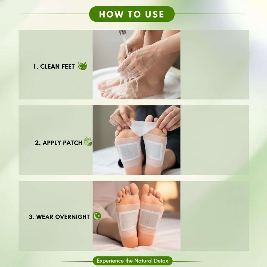 Go Well Herbal Giloy Patches, Body Detox Foot Patches, Stress Relief and Bloating Support (pack of 20) - Image 2 thumbnail