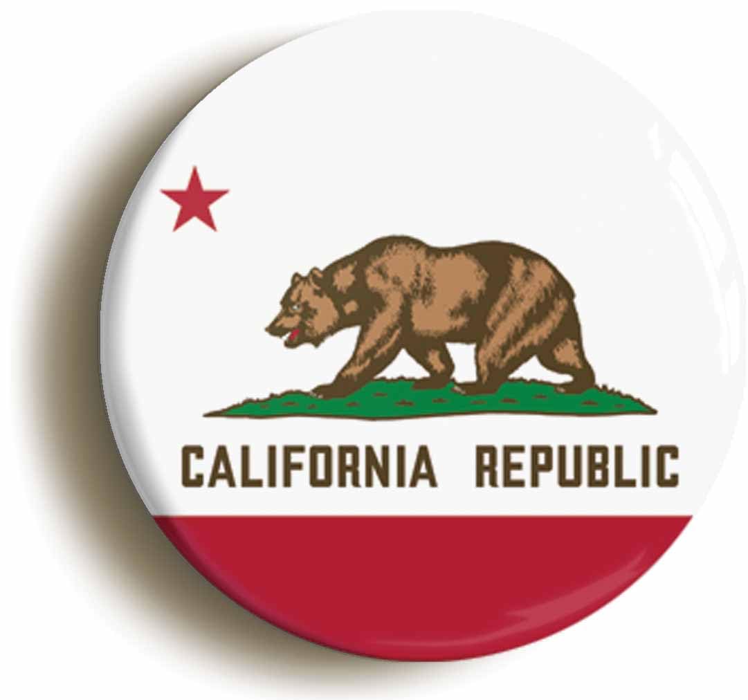 California State Flag Fridge Magnet (Circular 2inch / 50mm Diameter)