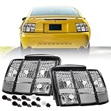 USR 99-04 Mustang Tail Light – CLEAR Tail Lamps (Left + Right) Pair - Compatible with 1999-2004 Ford Mustang All Models Stang - Will Not Fit Cobra (ALL CLEAR TAIL LIGHTS w/COLOR INCANDESCENT BULBS)