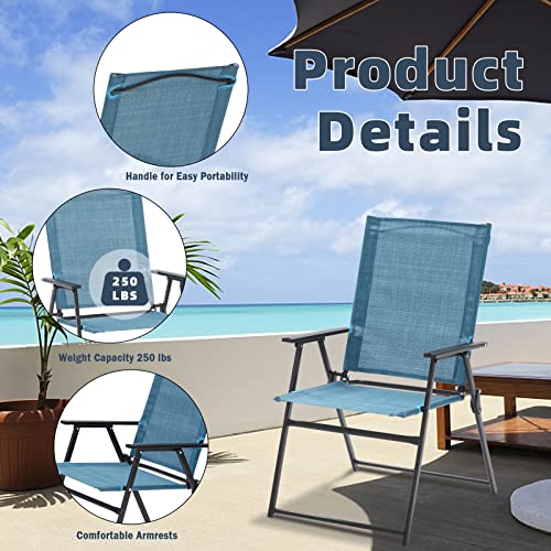 Vicllax Outdoor Folding Dining Set For 6, All Weather Patio Furniture Set, Outdoor Dining Table And Foldable Patio Chairs #TOP3
